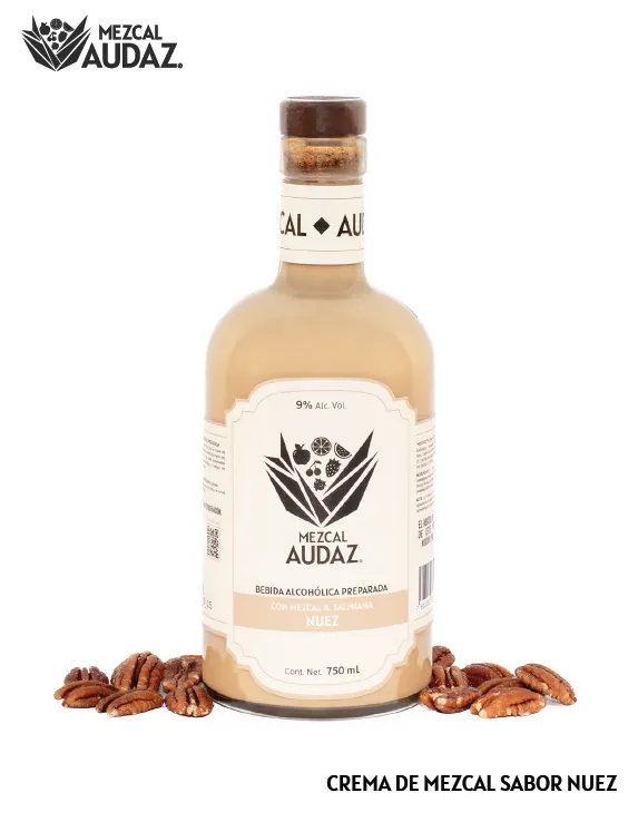Mezcal Audaz, Crema de Mezcal Sabor Nuez
