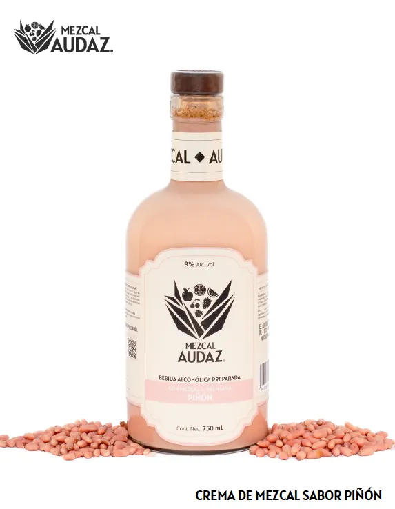 Mezcal Audaz, Bebida alchólica preparada con Mezcal, Sabor Piñón