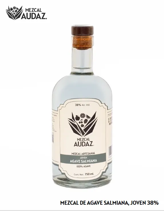 Mezcal Audaz, Mezcal de Agave Salmiana, Joven 38%